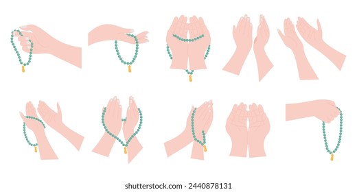 Muslim hands praying illustration art