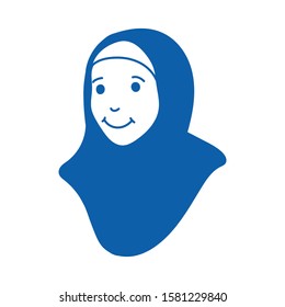 muslim hijab doodle icon vector hand drawing 