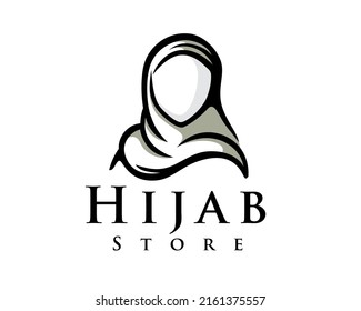 Muslim Hijab Drawn Art Black Version Stock Vector (Royalty Free ...