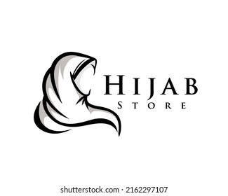 Muslim Hijab Drawn Art Black Version Stock Vector (Royalty Free ...