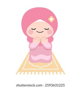 Muslim hijab girl praying pose