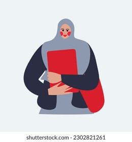 muslim hijab girl student learning