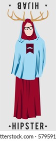 muslim hijab hipster girl vector