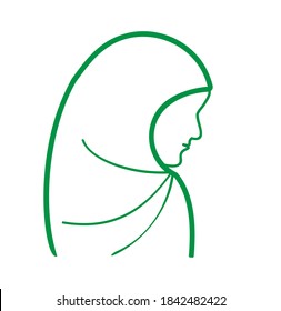 Muslim hijab icon, avatar, logo concept.  Vector illustration. 