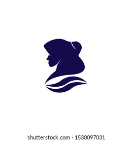 Muslim hijab Logo template vector illustration design
