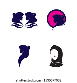 Muslim hijab Logo template vector illustration design
