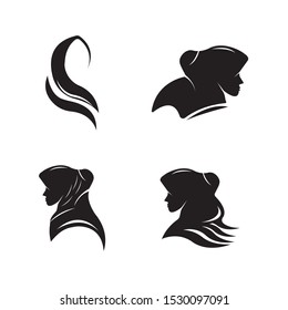 Muslim hijab Logo template vector illustration design
