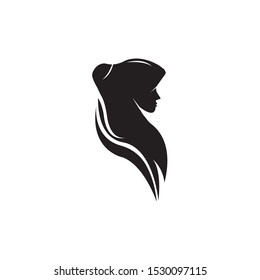 Muslim hijab Logo template vector illustration design
