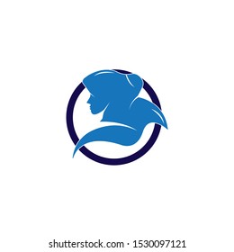 Muslim hijab Logo template vector illustration design
