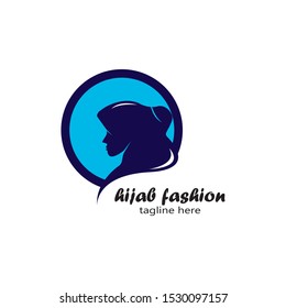Muslim hijab Logo template vector illustration design

