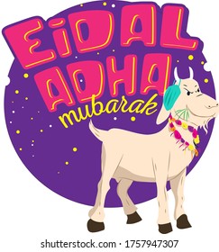 Muslim holiday Eid al-Adha celebration vector illustration