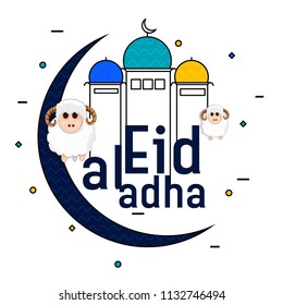  Muslim holiday Eid al-Adha. the sacrifice a ram or  sheep. graphic design 