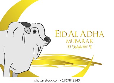 Muslim holiday Eid al-Adha.1441 H the sacrifice a ram. graphic design decoration kurban bayrami. month lamb, sheep, and camel. vector illustration.