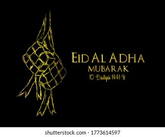 Muslim holiday Eid al-Adha.1441 H the sacrifice a ram. graphic design decoration kurban bayrami. month is mean muslim event 