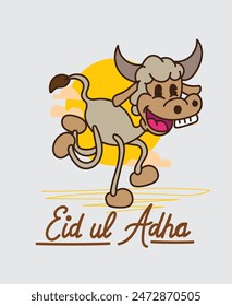 Muslim holiday Eid al-Adha.1445 H the sacrifice a ram. graphic design decoration kurban bayrami. month is mean muslim event logo