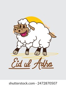 Muslim holiday Eid al-Adha.1445 H the sacrifice a ram. graphic design decoration kurban bayrami. month is mean muslim event logo