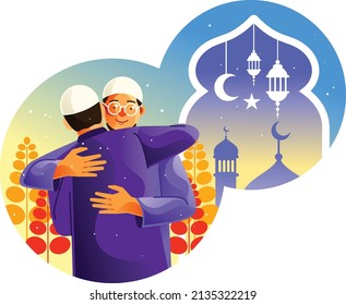 Muslim Hug Each Other As They Celebrate Ramadan
