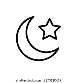 Muslim Icon. Line Art Style Design Isolated On White Background