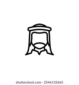 Muslim icon or logo design isolated sign symbol vector illustration. Islamic icons collection, high quality black line style vector suitable for designers, web developers, displays and websites