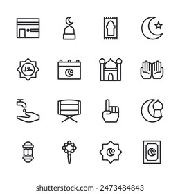 Muslim icon set vector illustration