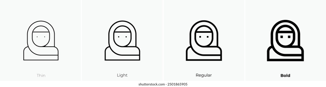 muslimisches Symbol. Dünnes, helles Design im regulären und kühlen Stil, einzeln auf weißem Hintergrund