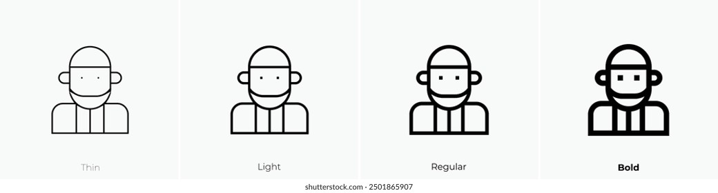 muslimisches Symbol. Dünnes, helles Design im regulären und kühlen Stil, einzeln auf weißem Hintergrund