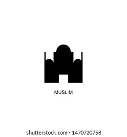 muslim icon vector black design