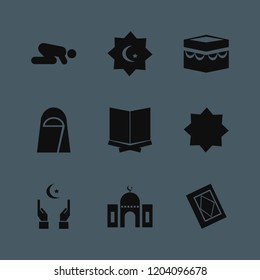 muslim icon. muslim vector icons set islam symbol, mosque, islam prayer and hands islam sign