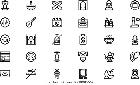 Muslim icons High-Quality Vector Icons Collection with Editable Stroke. Ideal for Professional and Creative Projects.