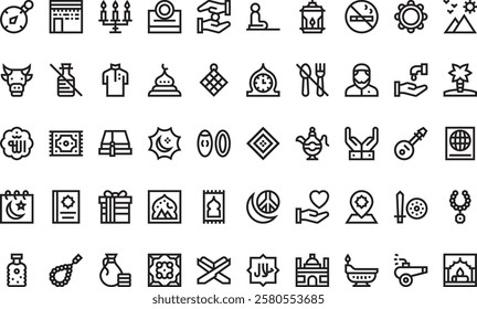 Muslim icons High-Quality Vector Icons Collection with Editable Stroke. Ideal for Professional and Creative Projects