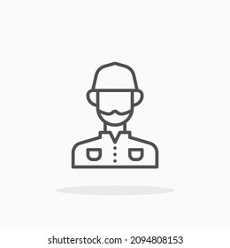 Symbol des muslimischen Imams. Bearbeitbarer Stroke und Pixel perfekt. Rahmenstil. Vektorgrafik. Genießen Sie dieses Symbol für Ihr Projekt.