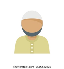 Icono de inmigración musulmana. Ilustración plana del icono del vector de inmigrantes musulmanes aislado en el fondo blanco