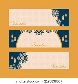 Muslim islamic eid mubarak web banner or header design