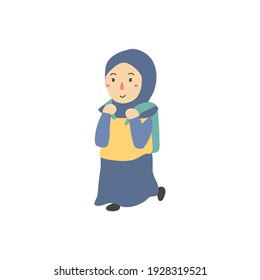 muslim kids back to school illustration