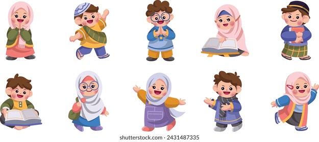 Muslim Kids Character Illustration Pack