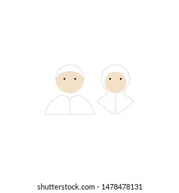 Muslim Kids icon Vector flat illustration isolated on white background