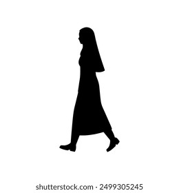 Muslimische Dame Silhouette auf weißem Brett 