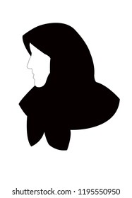 a muslim lady silhouette vector