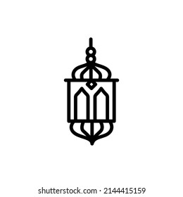 Muslim lamp line color icon. Isolated vector element. Outline pictogram for web page, mobile app, promo