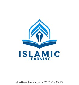 Muslim Learn logo, Islam learning logo template, Islamic Media Vector illustration