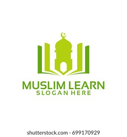 Muslim Learn logo, Islam learning logo template, Vector illustration