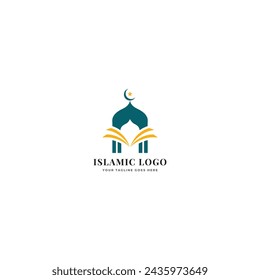 Muslim Learn logo, Islamic learning logo template, Vector illustration