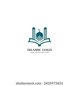 Muslim Learn logo, Islamic learning logo template, Vector illustration