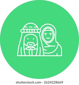 Muslim Line vector Icon Design
