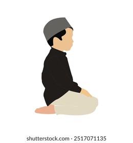 Muslimischer kleiner Junge, muslimischer Junge, Illustration