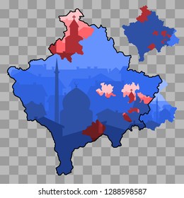 Muslim majority in Kosovo. Orthodox majority in North Kosovo. Muslim majority in Serbia by region.