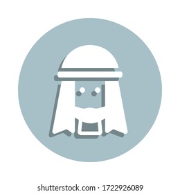 Muslim man badge icon. Simple glyph, flat vector of world religiosity icons for ui and ux, website or mobile application