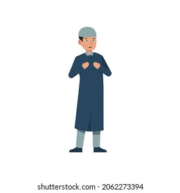 muslim man bless character vector illustration design eps.10