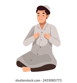 muslim man character illustration vector