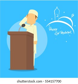 muslim man doing adzan 